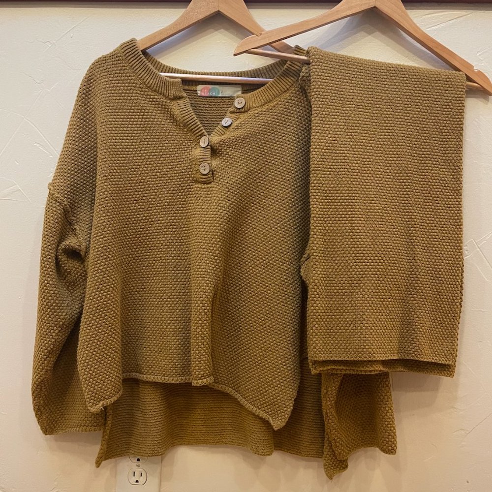 FREE PEOPLE Hailee Sweater Set in Mustard